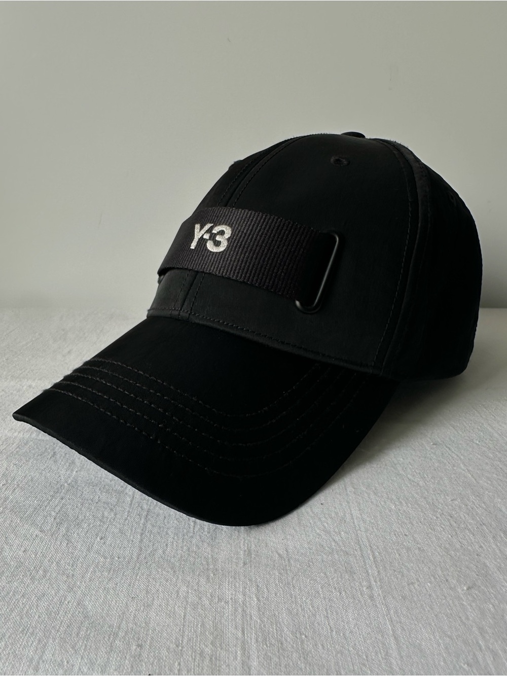 3 Yohji Yamamoto x Adidas Black Nylon Webbing Strap Cap (Adjustable)